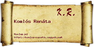 Komlós Renáta névjegykártya